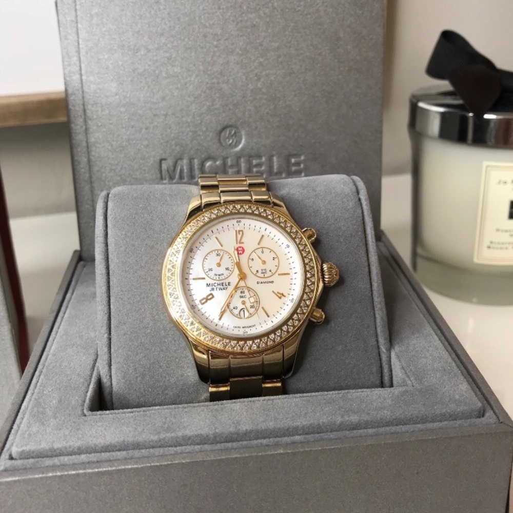 Michele jetway diamond gold watch extremely rare